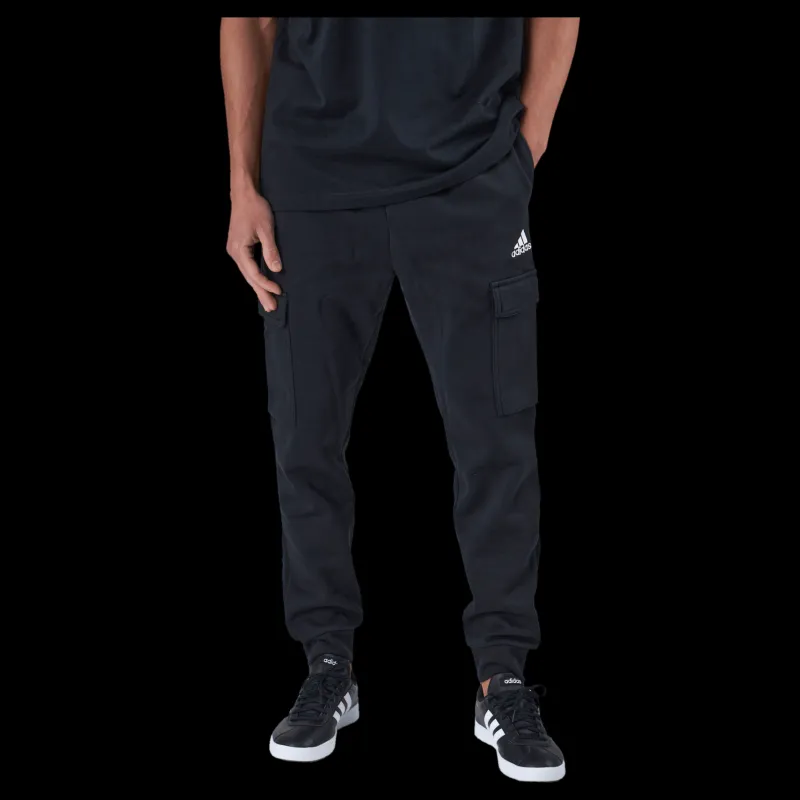 Discount adidas Essentials Fleece Regular Tapered Cargo Joggers Black Svart