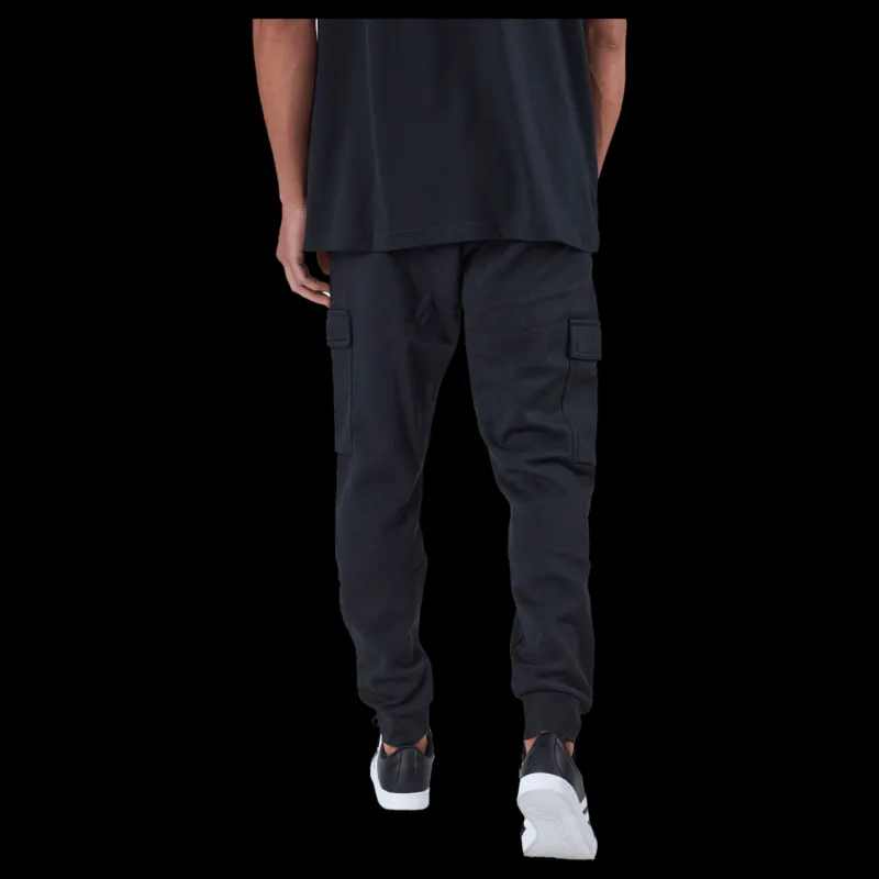 Discount adidas Essentials Fleece Regular Tapered Cargo Joggers Black Svart