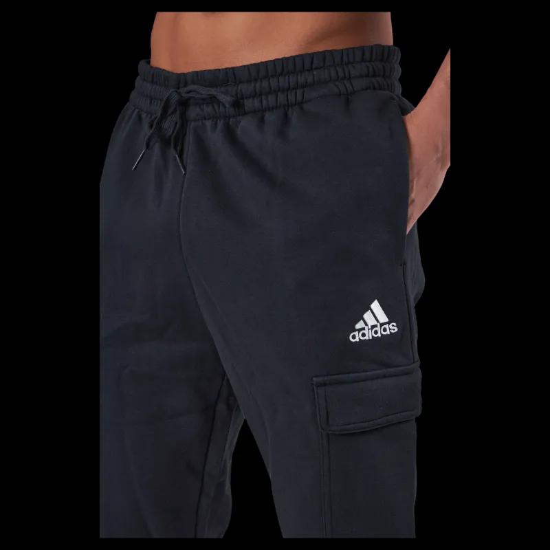 Discount adidas Essentials Fleece Regular Tapered Cargo Joggers Black Svart