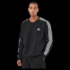 New adidas Essentials Fleece 3-Stripes Sweatshirt Black Svart