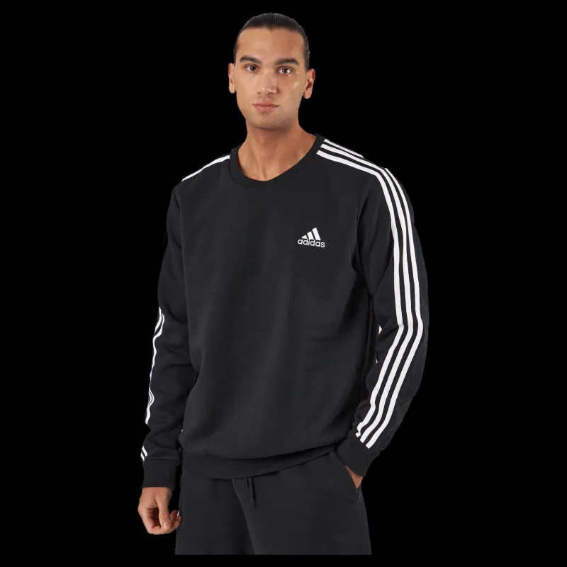New adidas Essentials Fleece 3-Stripes Sweatshirt Black Svart