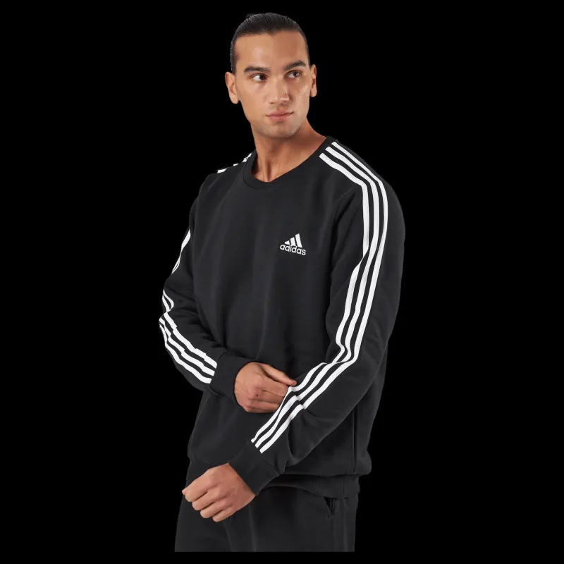 New adidas Essentials Fleece 3-Stripes Sweatshirt Black Svart