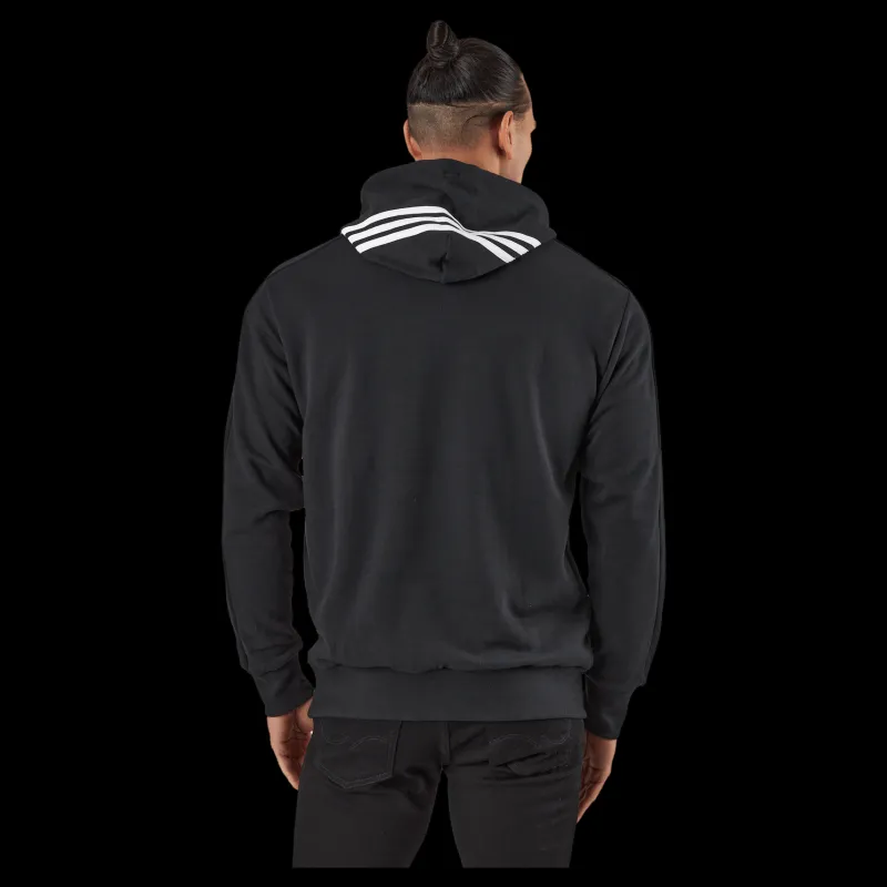 Discount adidas Essentials French Terry 3-Stripes Hoodie Black Svart