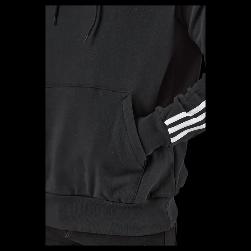 Discount adidas Essentials French Terry 3-Stripes Hoodie Black Svart