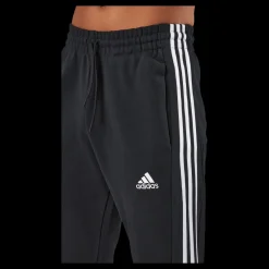 adidas Essentials French Terry Tapered Cuff 3-Stripes Joggers Black Svart New