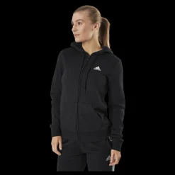 adidas Essentials Full-Zip Hoodie Black / White Svart Hot
