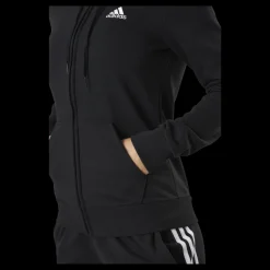 adidas Essentials Full-Zip Hoodie Black / White Svart Hot