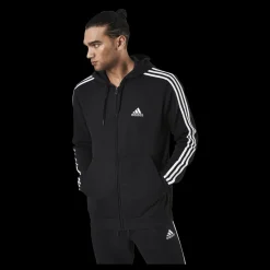 Sale adidas Essentials Full-Zip Hoodie Black / White Svart