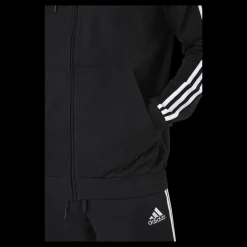 Sale adidas Essentials Full-Zip Hoodie Black / White Svart