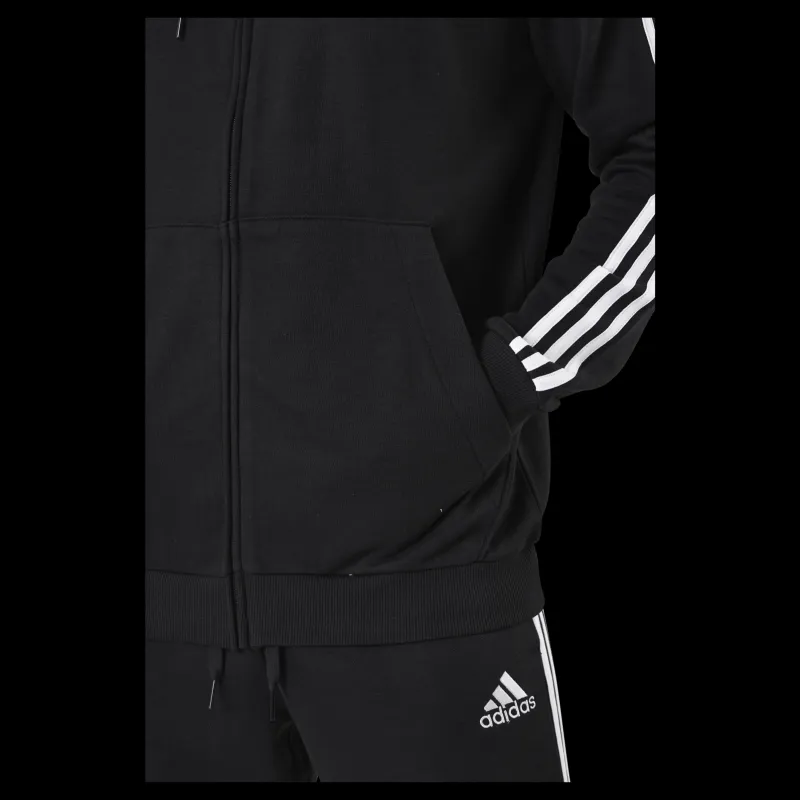 Sale adidas Essentials Full-Zip Hoodie Black / White Svart