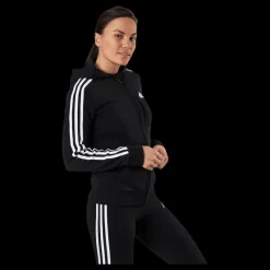 Outlet adidas Essentials Full-Zip Hoodie Black / White Svart
