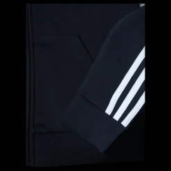 Outlet adidas Essentials Full-Zip Hoodie Black / White Svart