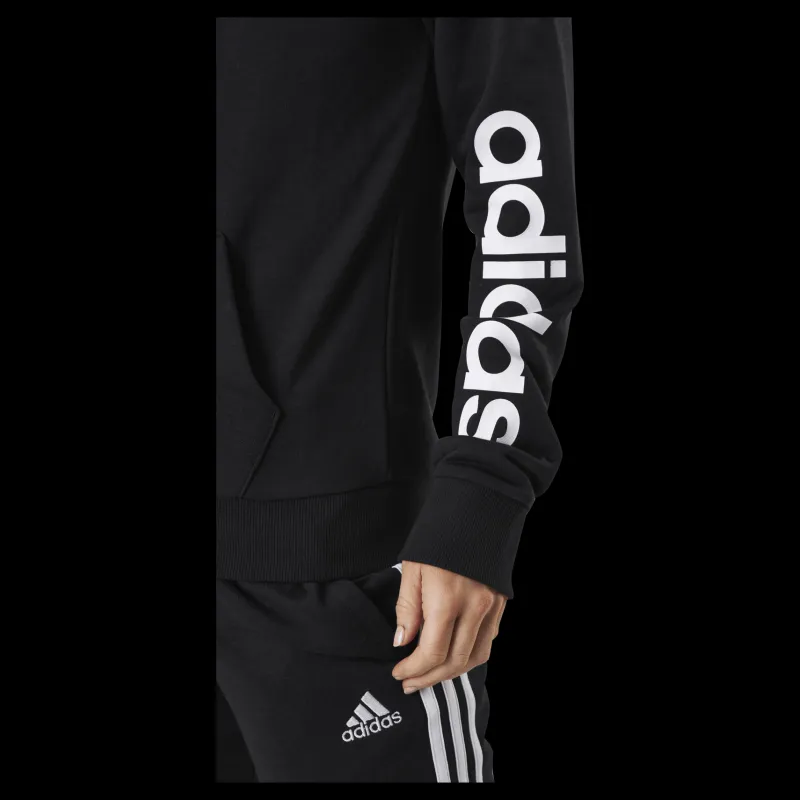 adidas Essentials Full-Zip Hoodie Black / White Svart New