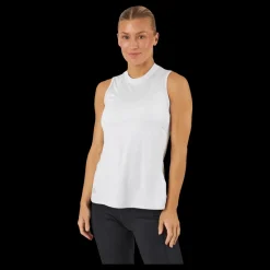 adidas Essentials Heathered Mock-Neck Sleeveless Golf Polo Shirt White Vit