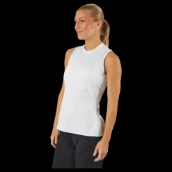 adidas Essentials Heathered Mock-Neck Sleeveless Golf Polo Shirt White Vit