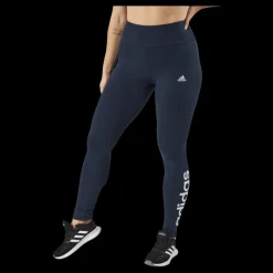 adidas ESSENTIALS HIGH-WAISTED LOGO LEGGINGS Legend Ink / White Blå Clearance