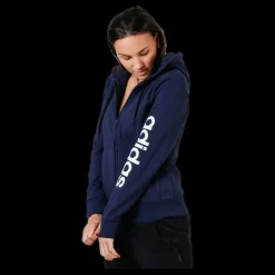 Clearance adidas Essentials Linear Full Zip Hoodie Legend Ink / White Blå