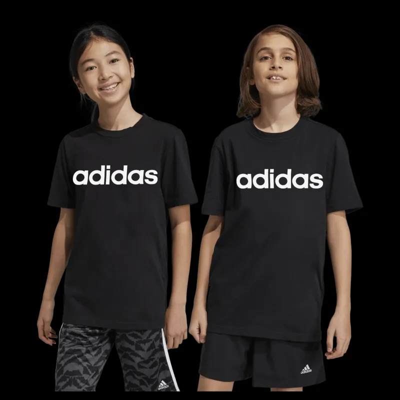 Best adidas Essentials Linear Logo Cotton T-Shirt Black / White Svart