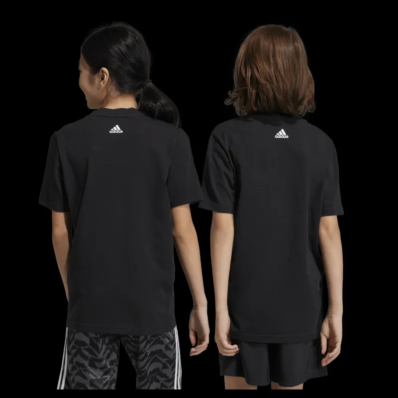 Best adidas Essentials Linear Logo Cotton T-Shirt Black / White Svart