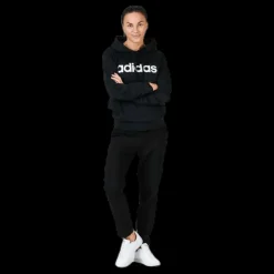 adidas Essentials Linear Over Head Hoodie Black / White Svart Discount