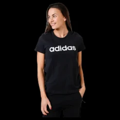 adidas Essentials Linear Slim Tee Black / White Svart