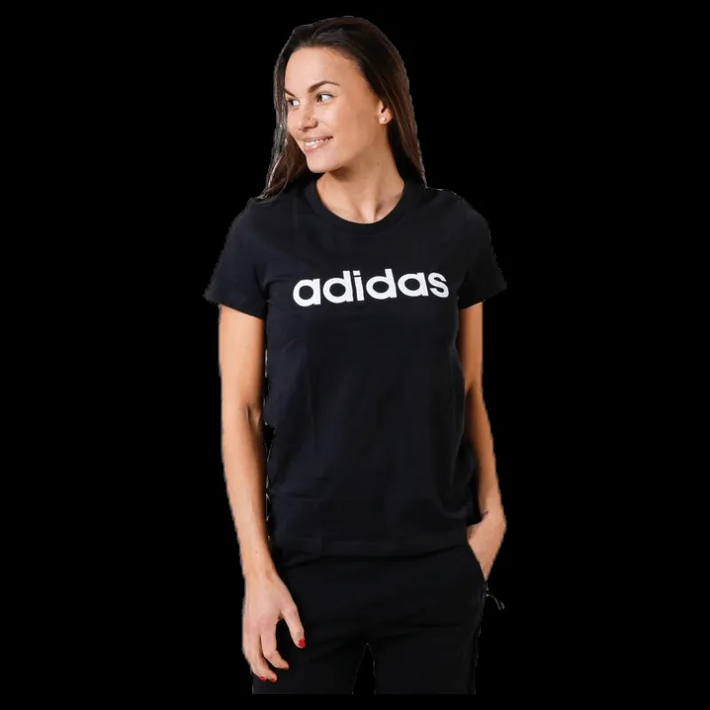 adidas Essentials Linear Slim Tee Black / White Svart