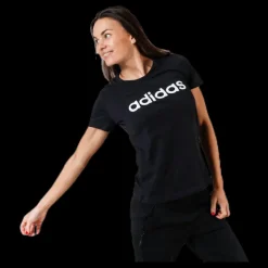 adidas Essentials Linear Slim Tee Black / White Svart