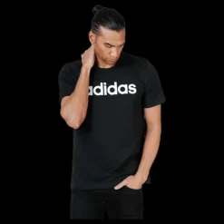 Hot adidas Essentials Linear T-Shirt Black / White Svart