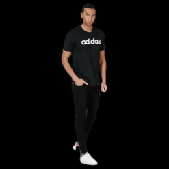 Hot adidas Essentials Linear T-Shirt Black / White Svart
