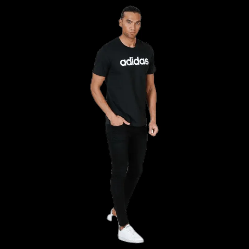 Hot adidas Essentials Linear T-Shirt Black / White Svart