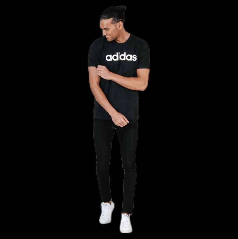 Hot adidas Essentials Linear T-Shirt Black / White Svart