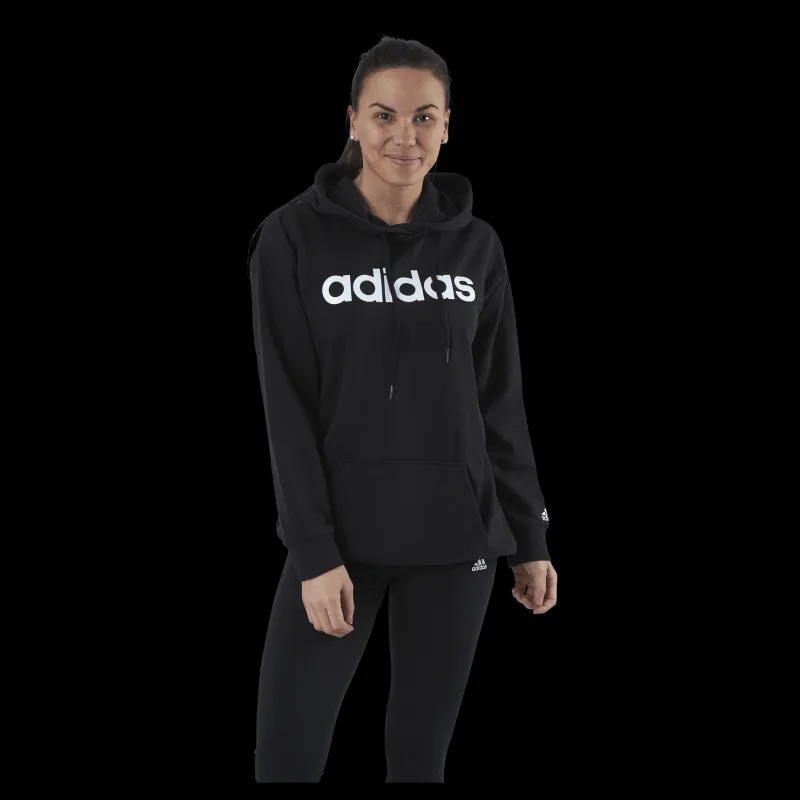 Best adidas Essentials Oversized Hoodie Black / White Svart