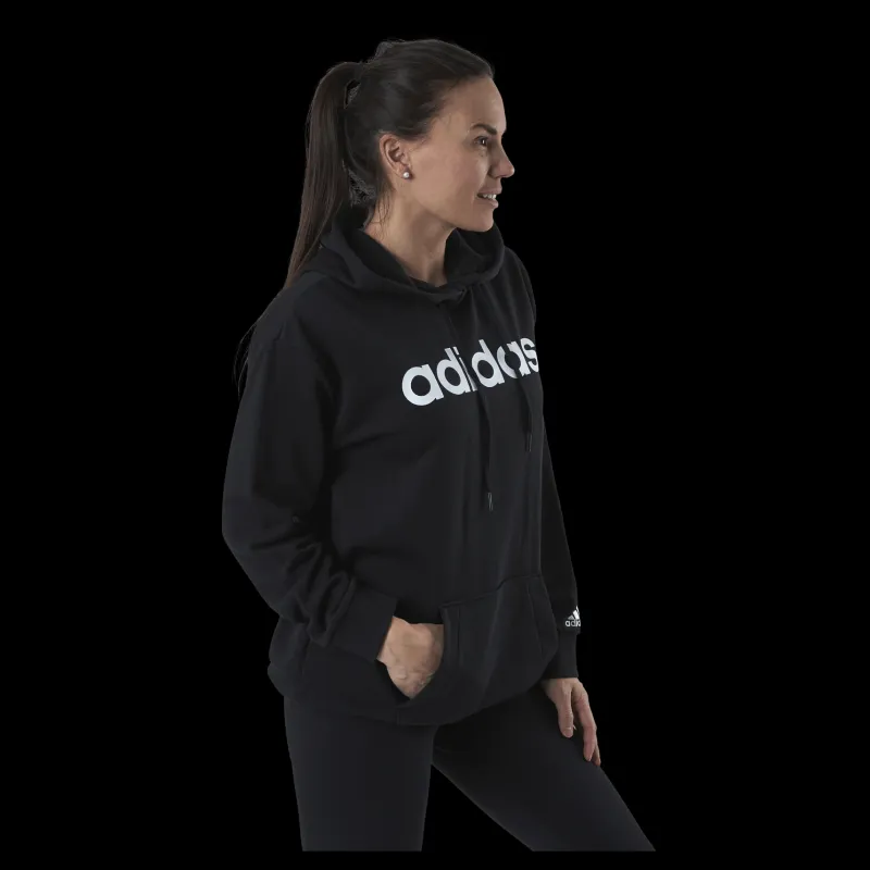 Best adidas Essentials Oversized Hoodie Black / White Svart