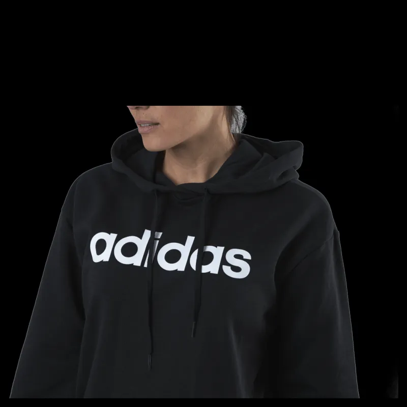 Best adidas Essentials Oversized Hoodie Black / White Svart
