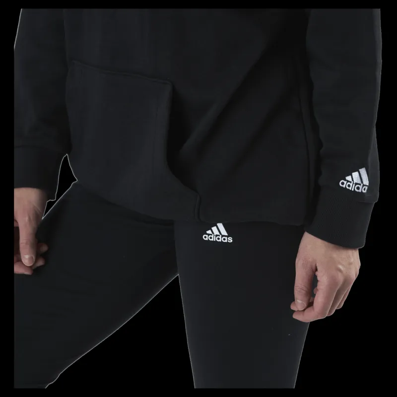 Best adidas Essentials Oversized Hoodie Black / White Svart