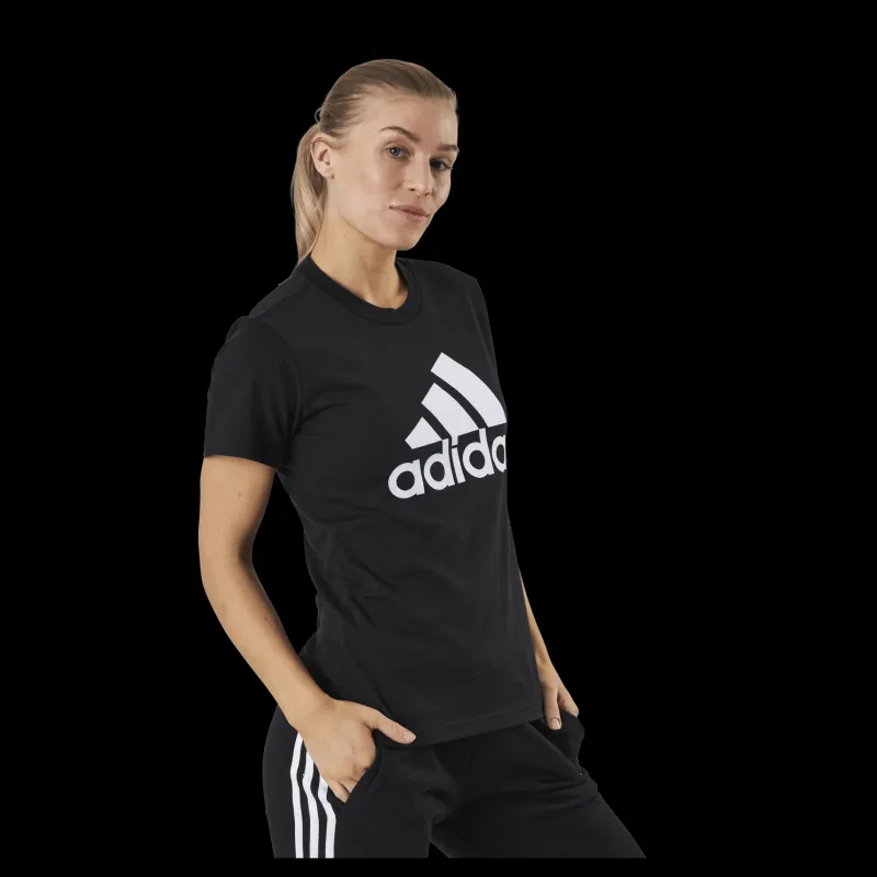 Discount adidas Essentials Regular T-Shirt Black / White Svart