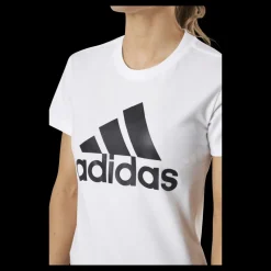 Discount adidas Essentials Regular T-Shirt White / Black Vit