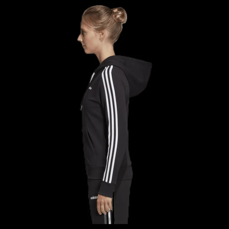 Sale adidas Essentials 3S Full Zip Hoodie Black / White Svart