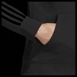 Sale adidas Essentials 3S Full Zip Hoodie Black / White Svart