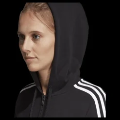 Sale adidas Essentials 3S Full Zip Hoodie Black / White Svart