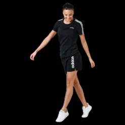 Clearance adidas Essentials 3S Slim Tee Black / White Svart