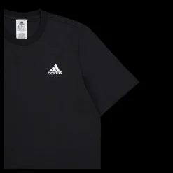 Outlet adidas Essentials Single Jersey Embroidered Small Logo T-Shirt Black Svart