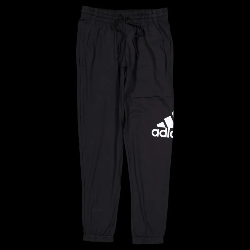 adidas Essentials Single Jersey Tapered Badge of Sport Joggers Black Svart Sale