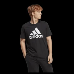 Sale adidas Essentials Single Jersey Big Logo T-Shirt Black / White Svart