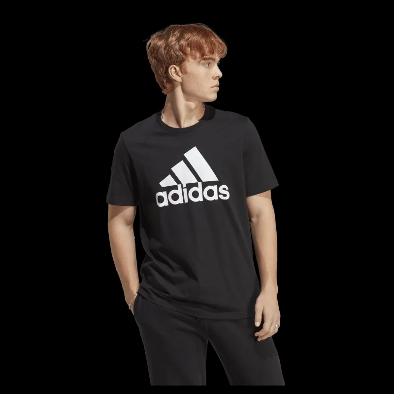 Sale adidas Essentials Single Jersey Big Logo T-Shirt Black / White Svart