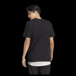 adidas Essentials Single Jersey Linear Embroidered Logo T-Shirt Black Svart Best