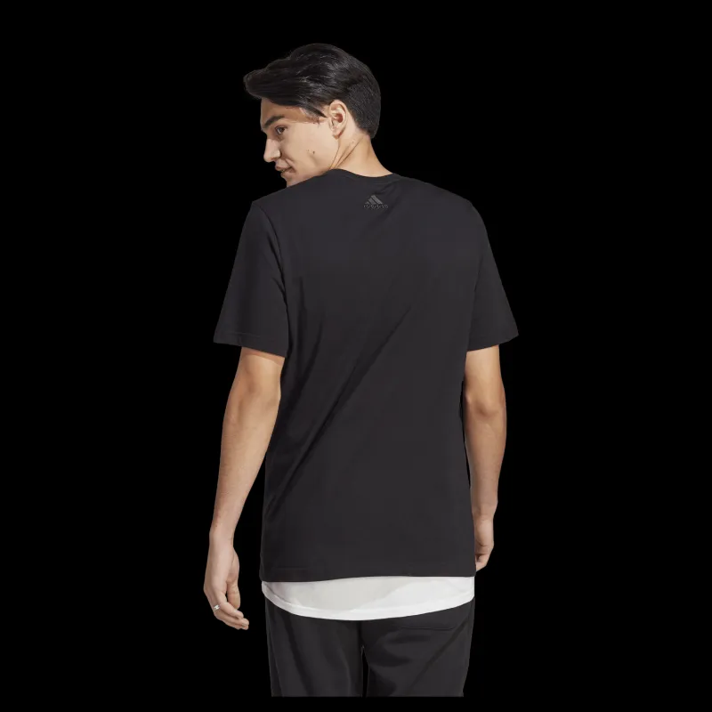 adidas Essentials Single Jersey Linear Embroidered Logo T-Shirt Black Svart Best