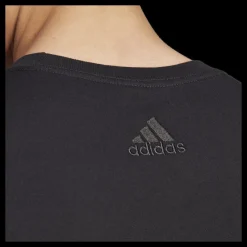 adidas Essentials Single Jersey Linear Embroidered Logo T-Shirt Black Svart Best