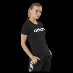 adidas Essentials Slim Logo T-Shirt Black / White Svart Discount
