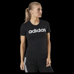 adidas Essentials Slim Logo T-Shirt Black / White Svart Discount